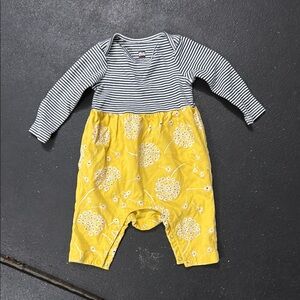 TEA Collection, 0-3 month, Striped and Floral Baby Romper, GUC